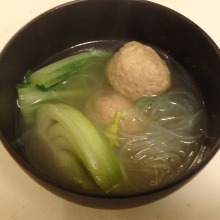 鶏団子のスープ春雨